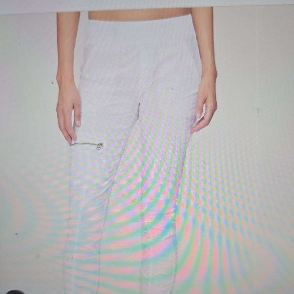 XCVI Wearables‎ Rushed Leg, Side Zipper White Pants L